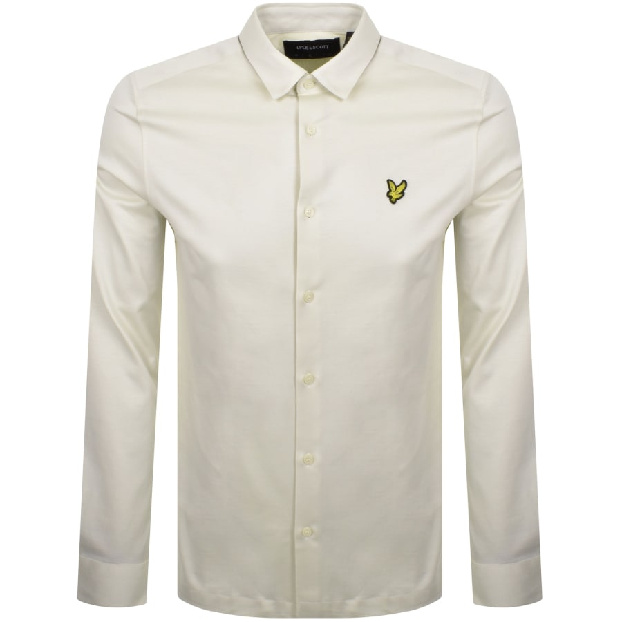 （新品）Lyle & Scott メンズシャツ L クリーム　購入金額13000 Lyle And Scott Interlock Long Sleeve Shirt Cream | Mainline